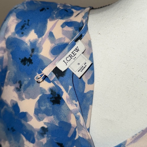 Blouse J.Crew Floral Blue Women's Top - Picture 3 of 8